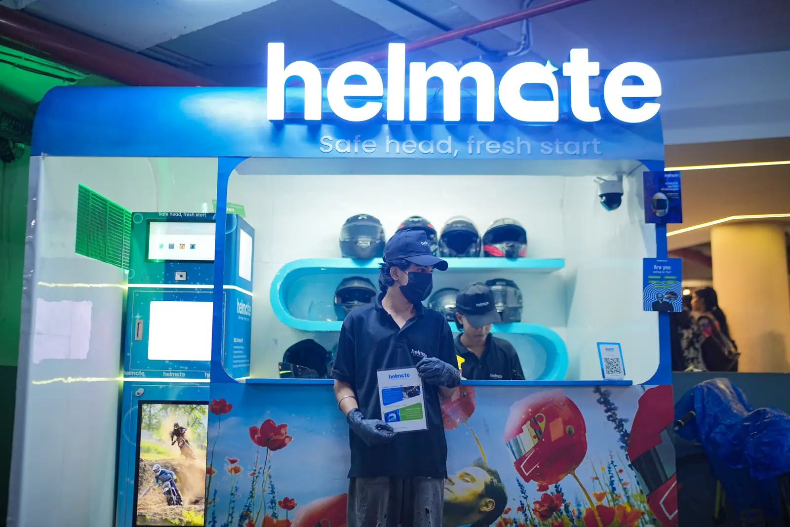 The Helmate kiosk inside Hilite Mall, Calicut